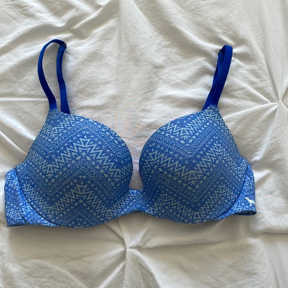 EUC PINK by VS Aztec blue push up bra
